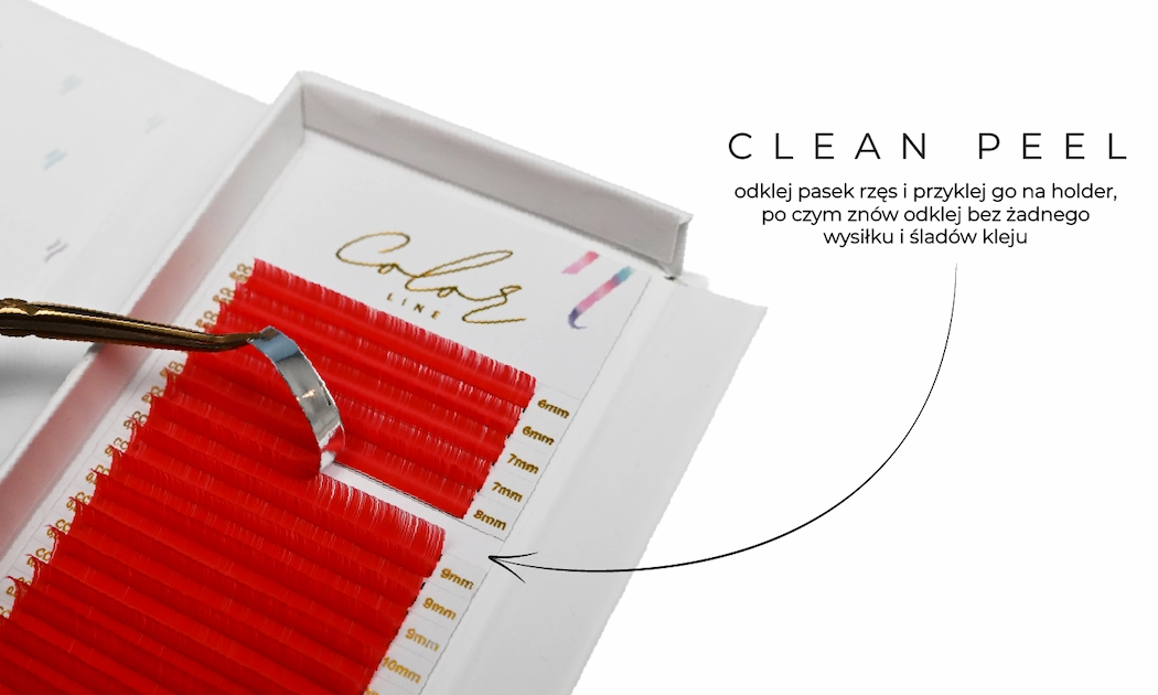 Rzęsy Color Line RED color_line_red_clean_peel_PL