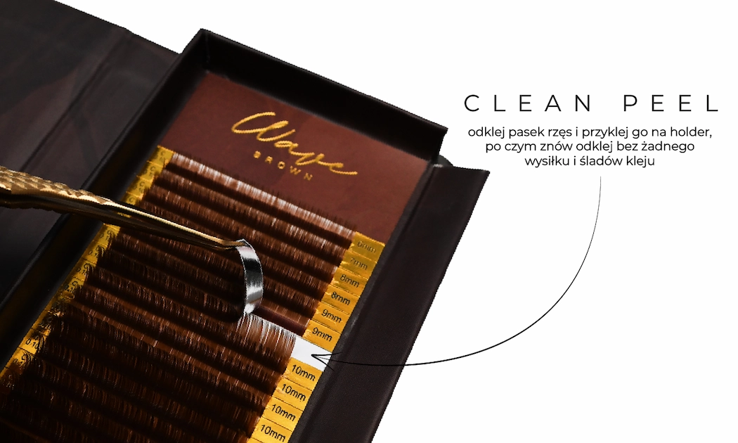 Rzęsy brązowe Wave Brown - LIGHT BROWN light_brown_lashes_clean_peel_PL_1
