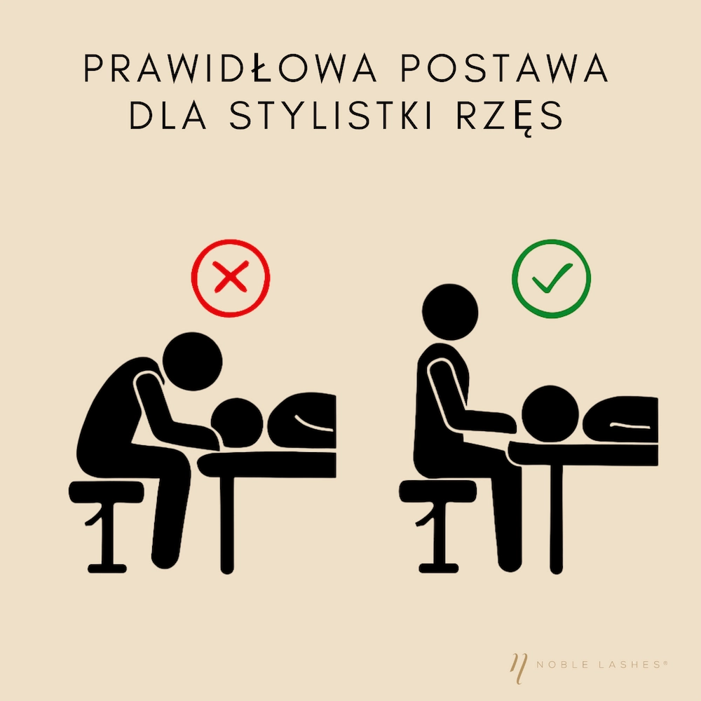 Prawidłowa postawa stylistki rzęs Prawidłowa postawa stylistki rzęs