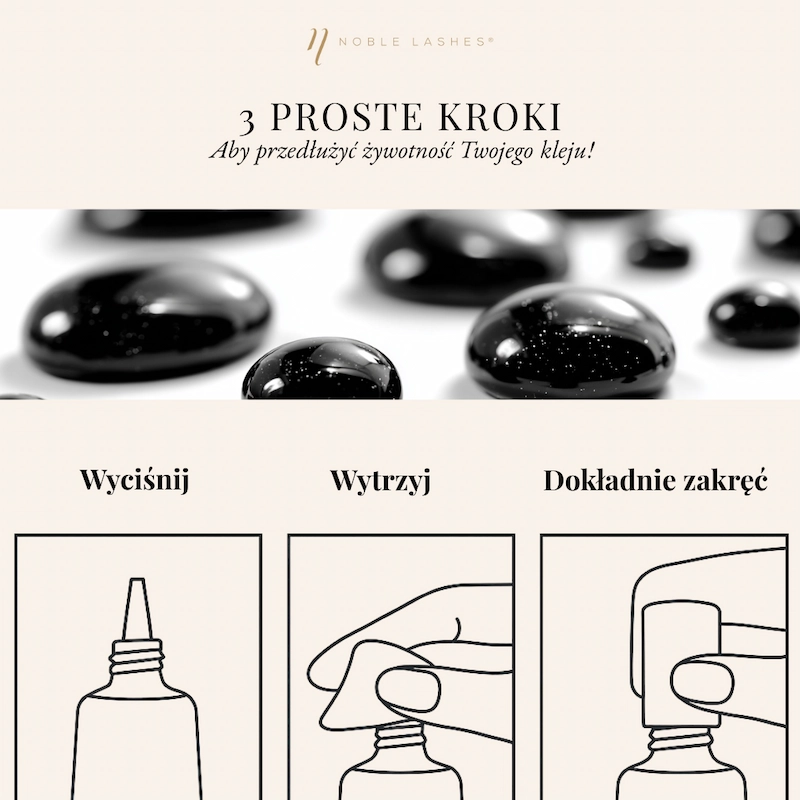 Instrukcja przechowywania kleju do rzęs Instrukcja przechowywania kleju do rzęs