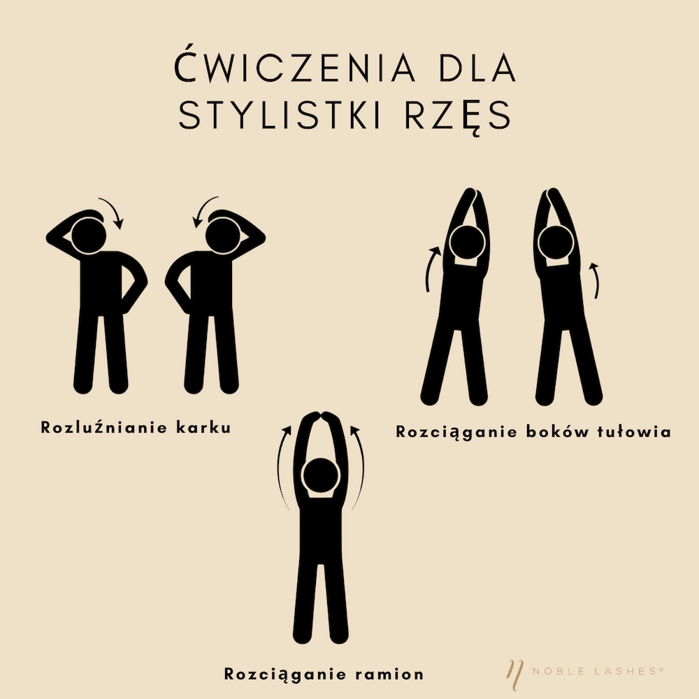 Prawidłowa postawa stylistki rzęs Ćwiczenia dla stylistki rzęs
