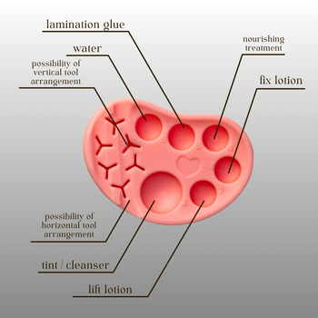 Multifunkcyjna paletka silikonowa SERCE do laminacji brwi i liftingu rzęs