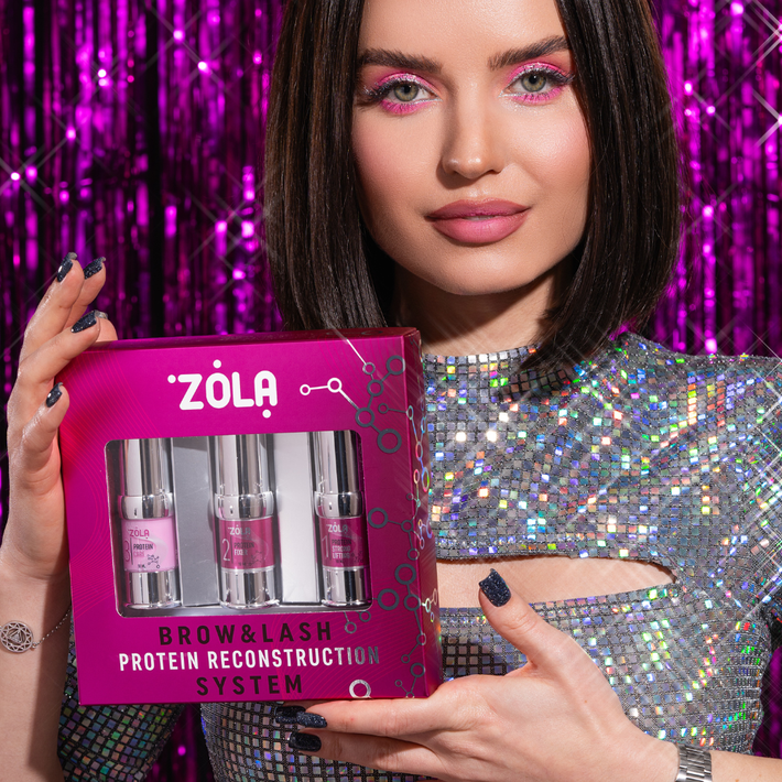 Zestaw do laminacji brwi i rzęs LAMINATION PROTEIN Pink ZOLA