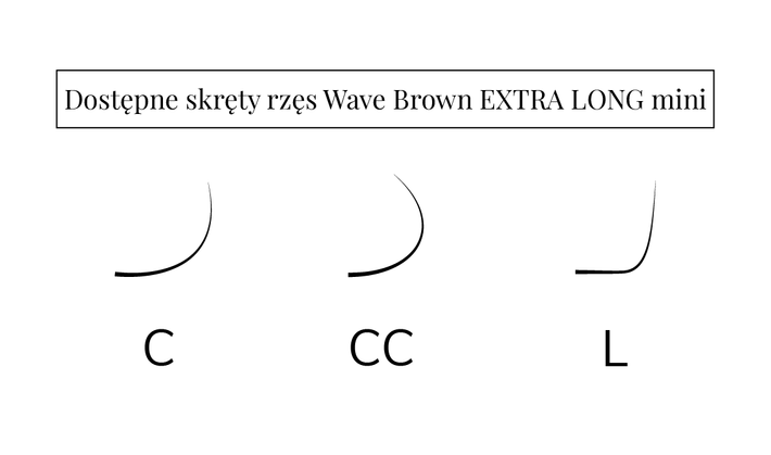 Rzęsy Wave Brown EXTRA LONG mini - LIGHT BROWN