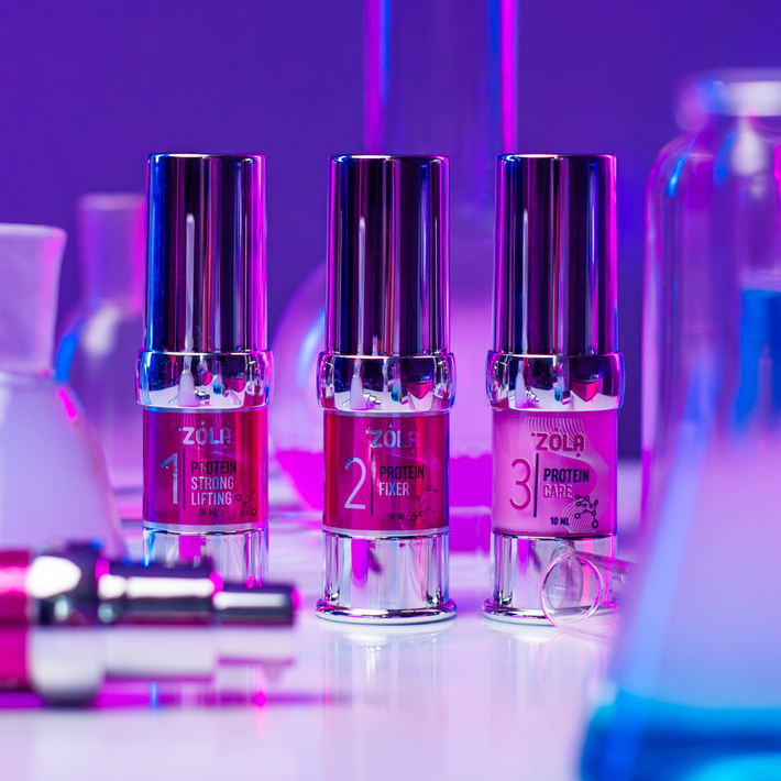 Zestaw do laminacji brwi i rzęs LAMINATION PROTEIN Pink ZOLA